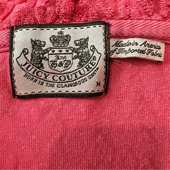 Juicy Couture Y2K Pink Terry Short Sleeve Zip Hoodie Medium Paris Hilton Classic - Picture 11 of 15